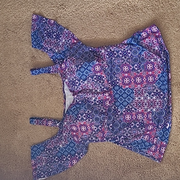 Lands' End Swim Lands End Tankini Top Molded Cups Underwire Cold